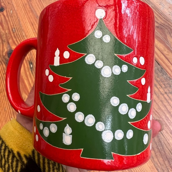 Vintage Waechtersbach Christmas Tree Mug Red Green White W Germany 70s 80s - Picture 5 of 6